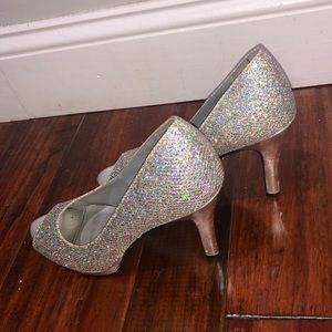 Dyeable bridal shoes - Silver sparkle heels